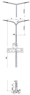 Galvanized multifaceted lighting pole STH-90/3