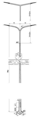 Galvanized multifaceted lighting pole STH-100/3