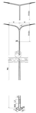 Galvanized multifaceted lighting pole STH-50/4