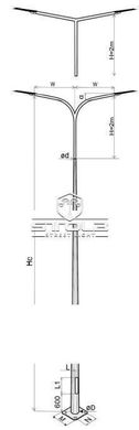 Galvanized multifaceted lighting pole STH-60/4