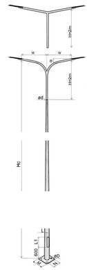 Galvanized multifaceted lighting pole STL-30/3