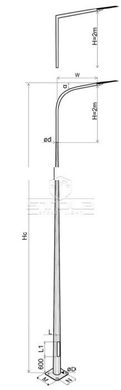 Galvanized multifaceted lighting pole STL-35/4