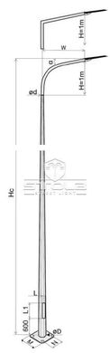 Galvanized multifaceted lighting pole STL-40/4