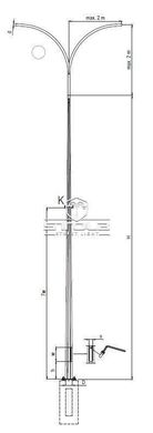 Galvanized multifaceted lighting pole Valmont VALSK P 191 12m
