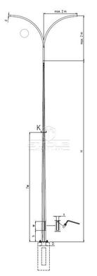 Galvanized multifaceted lighting pole Valmont VALSK P 220 7m