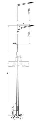 Galvanized multifaceted lighting pole STL-45/4