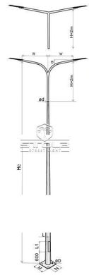 Galvanized multifaceted lighting pole STL-50/4