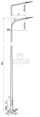 Galvanized round lighting pole STC 4m 76/132/4