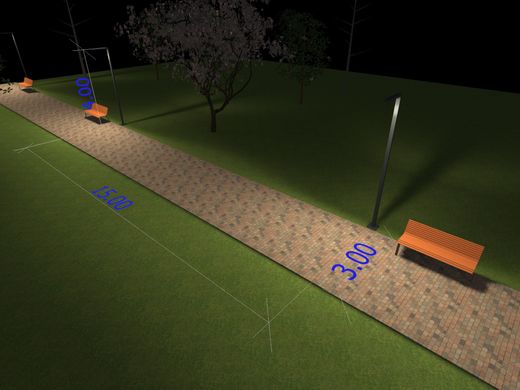 LED Smart Park Lighting Stolb Park CUT-3S