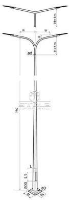 Galvanized round lighting pole STC 5m 76/146/4