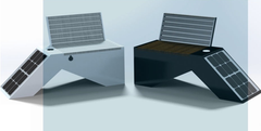 Парковая скамейка с солнечной батареей, беспроводной зарядкой для телефонов Qi, USB, Wi-Fi и LED подсветкой SMART EKO CITY Model SC52А (со спинкой)