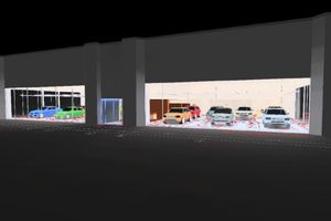 Design of lighting of the car center "Jaguar Land-Rover" Kiev