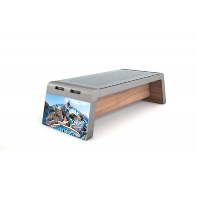 Park bench with a built-in solar battery for charging the gadgets SMART EKO CITY Model SC7