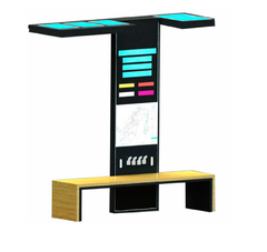 Парковая скамейка со встроенной солнечной батареей и LED экраном для рекламы, беспроводной зарядкой для телефонов Qi, USB, Wi-Fi и LED подсветкой SMART EKO CITY Model SC34