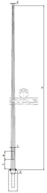 Galvanized multifaceted lighting pole Valmont Galaxie P 9m/4mm