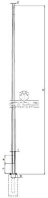 Galvanized multifaceted lighting pole Valmont Galaxie P 12m/4mm