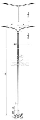 Galvanized round lighting pole STC 6m 76/160/3