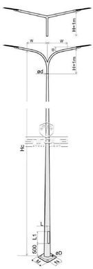 Galvanized round lighting pole STC 6m 76/160/4