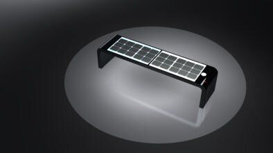 Park bench with a solar battery, wireless charging for Qi phones, USB, Wi-Fi and LED backlight SMART EKO CITY Model SC53