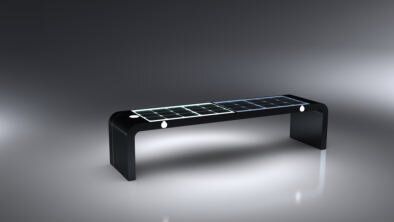 Паркова лавочка з сонячною батареєю, бездротовою зарядкою для телефонів Qi, USB, Wi-Fi та LED підсвіткою SMART EKO CITY Model SC53