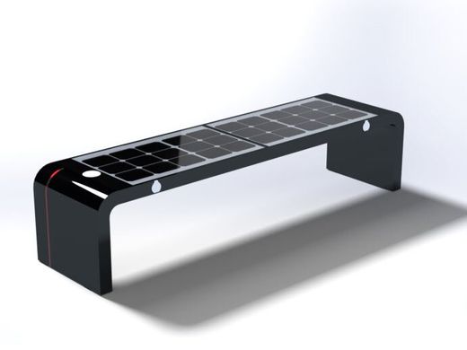 Парковая скамейка с солнечной батареей, беспроводной зарядкой для телефонов Qi, USB, Wi-Fi и LED подсветкой SMART EKO CITY Model SC53