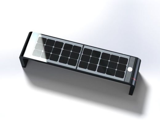 Паркова лавочка з сонячною батареєю, бездротовою зарядкою для телефонів Qi, USB, Wi-Fi та LED підсвіткою SMART EKO CITY Model SC53