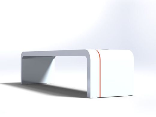 Park bench with a solar battery, wireless charging for Qi phones, USB, Wi-Fi and LED backlight SMART EKO CITY Model SC53