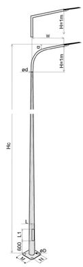 Galvanized multifaceted lighting pole STL-30/3