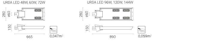 Світлодіодний вуличний світильник ROSA URSA LED 144 W
