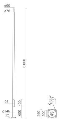 Aluminum lighting pole ROSA SAL-60G