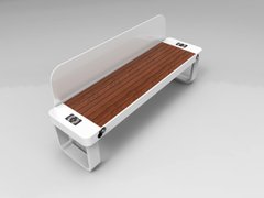 Park bench with a built-in wireless charging for Qi phones, USB, Wi-Fi and LED backlight SMART EKO CITY Model SC46
