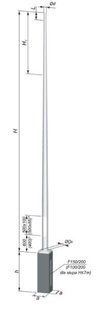 Aluminum lighting pole S-70SwPAL