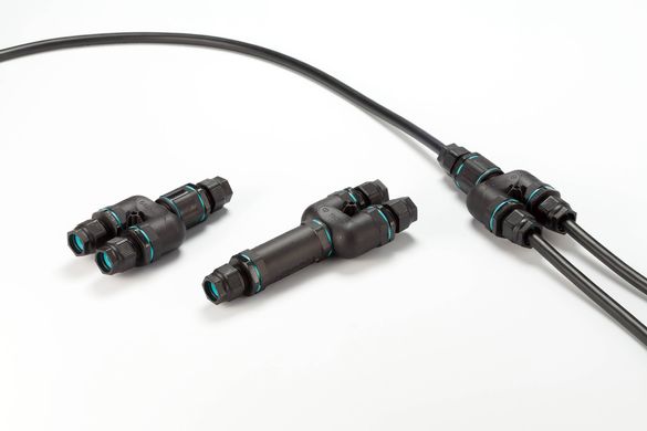 Вузловий кабельний з'єднувач типу "Y", TH399, IP68 на 2-4 полюси, 0.5 - 1.5 мм2, для кабелю Ø 8.0 - 17.0 мм (THB.399.D4)