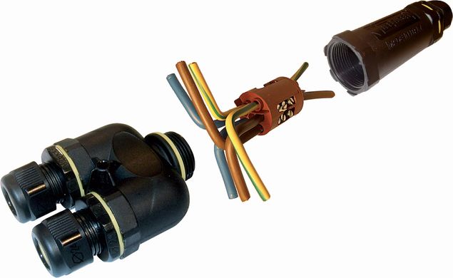 Вузловий кабельний з'єднувач типу "Y", TH399, IP68 на 2-4 полюси, 0.5 - 1.5 мм2, для кабелю Ø 8.0 - 17.0 мм (THB.399.D4)