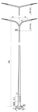 Galvanized round lighting pole STC 3,5m 76/125/3