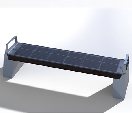Park bench with a solar battery, wireless charging for Qi phones, USB, Wi-Fi and LED backlight SMART EKO CITY Model SC54