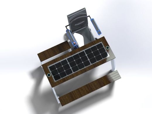 Парковий столик для маломобільних груп населення із сонячною батареєю, бездротовою зарядкою для телефонів Qi, USB, Wi-Fi та LED підсвіткою SMART EKO CITY Model SC62