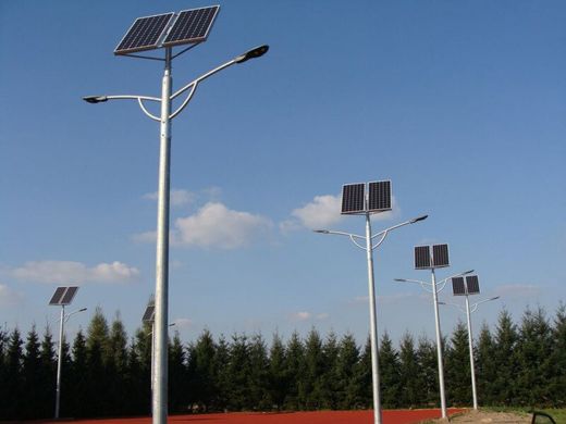 Standalone outdoor lighting kit on SLP 6M-40/400 solar battery