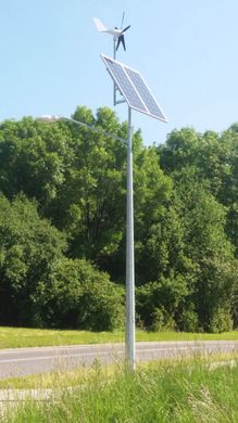 Комплект гібридного вуличного освітлення на вітрогенераторі та сонячній панелі SHLP 8M-30/300/400-EKO