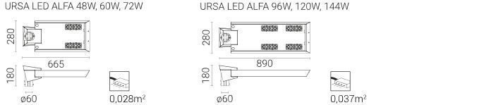 Світлодіодний вуличний світильник ROSA URSA LED ALFA 48 W