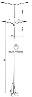 Galvanized round lighting pole STC 11m 76/230/3