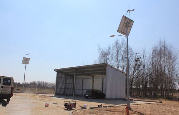 Hybrid street lighting kit for wind turbine and solar panel SHLP 8M-40/400/400-EKO