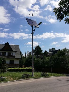 Hybrid street lighting kit for wind turbine and solar panel SHLP 8M-40/400/400