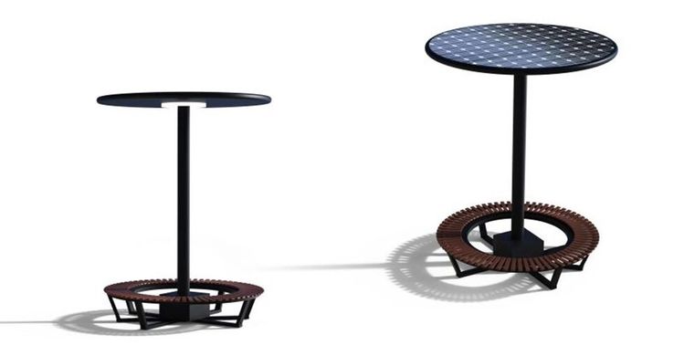 Парковая круглая скамейка с солнечной батареей для подзарядки гаджетов SMART EKO CITY Model SC20