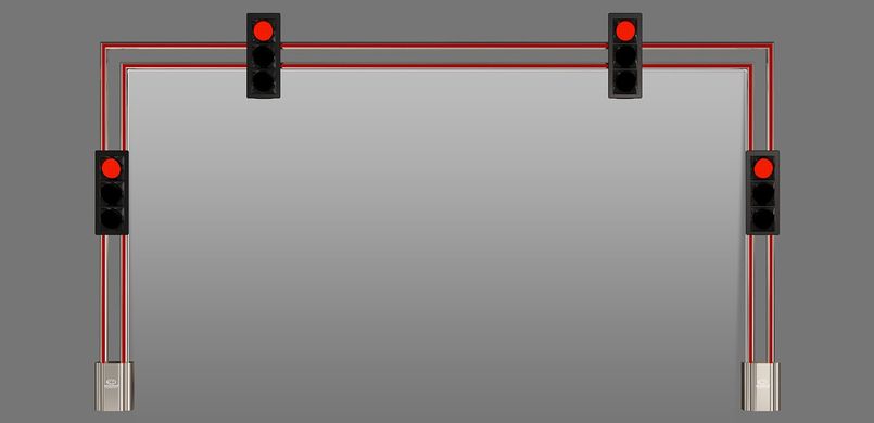 Алюминиевая опора для светофора, светящийся и дополнительной подсветкой пешеходного перехода TAGSP-4013