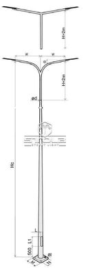 Galvanized round lighting pole STC 8m 76/188/4