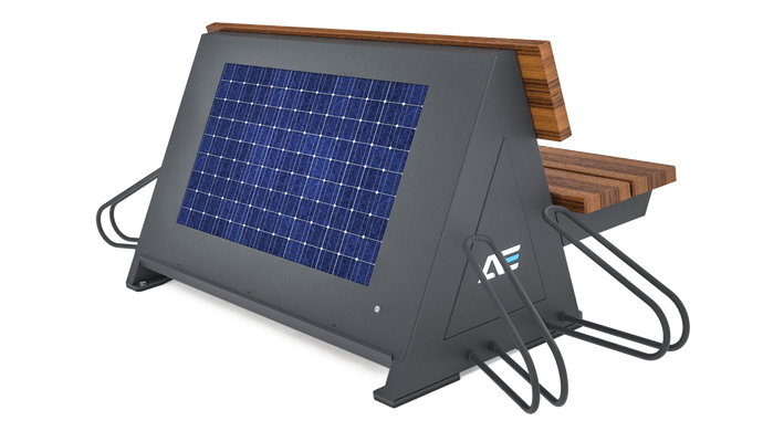 Park bench with a built-in solar battery for charging the gadgets SMART EKO CITY Model SC21