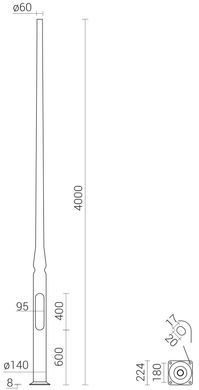 Park aluminum lighting pole ROSA DP-407G