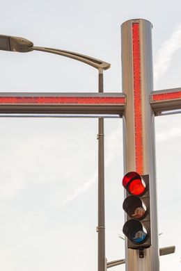 Aluminum column for the illuminated traffic light and additional illumination of the TAGSP-4013 pedestrian crossing