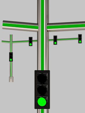Алюминиевая опора для светофора, светящийся и дополнительной подсветкой пешеходного перехода WOSP-5013